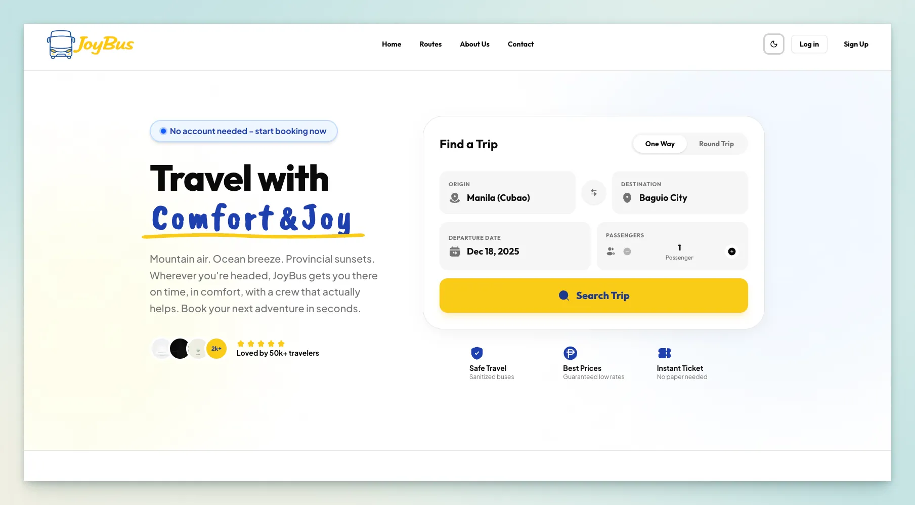 Joybus ticketing desktop seat selection UI