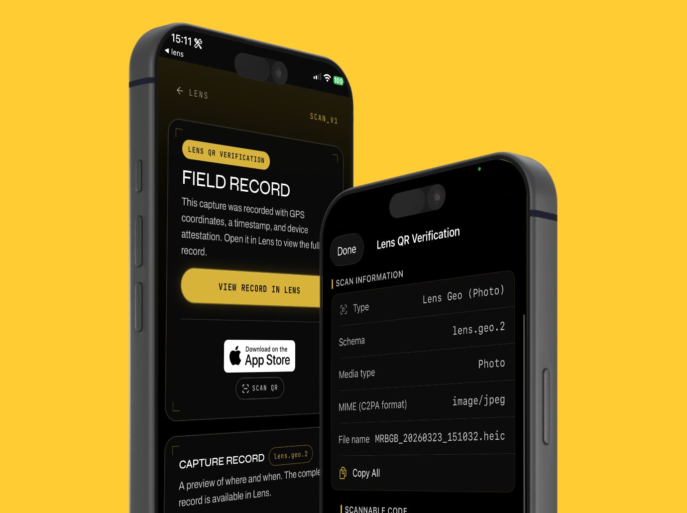 Lens Proof of Work Camera